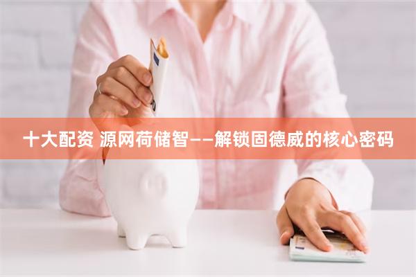十大配资 源网荷储智——解锁固德威的核心密码