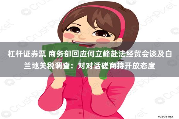 杠杆证券票 商务部回应何立峰赴法经贸会谈及白兰地关税调查：对对话磋商持开放态度