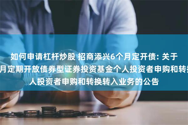 如何申请杠杆炒股 招商添兴6个月定开债: 关于暂停招商添兴6个月定期开放债券型证券投资基金个人投资者申购和转换转入业务的公告